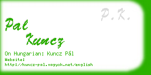 pal kuncz business card